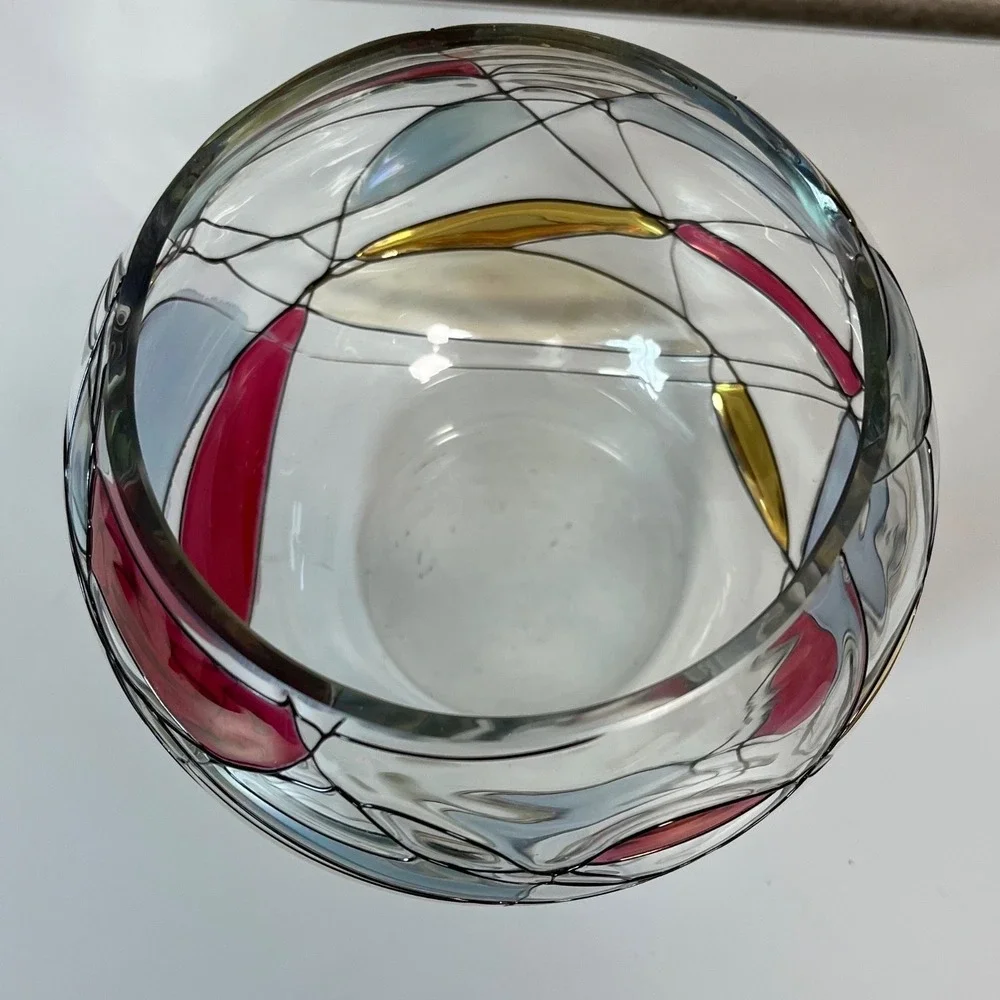 PartyLite Mosaic Calypso Tealight Votive Candle Holder‎ Stained Glass 4" H - Picture 2 of 5